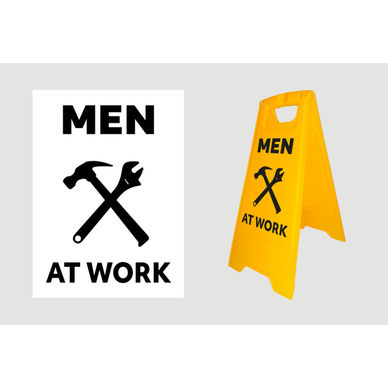 Waarschuwingsbord: Bouwbord Zwarte print - Standaard – Men at work (UK)