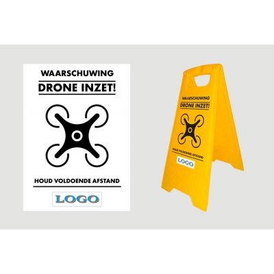 Waarschuwingsbord: Dronebord Zwart - Gepersonaliseerd (NL)