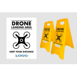Waarschuwingsbord: Dronebord Zwart - Gepersonaliseerd (UK)  AL VANAF 2 STUKS!!