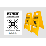Waarschuwingsbord: Dronebord Zwart - Gepersonaliseerd (NL) AL VANAF 2 STUKS!!
