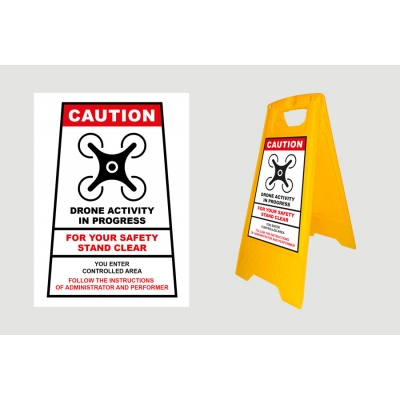 Warning Sign: Drone Sign Small Full Color Standard (UK)