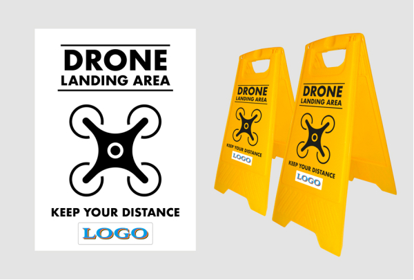 Waarschuwingsbord: Dronebord Zwart - Gepersonaliseerd (UK)  AL VANAF 2 STUKS!!